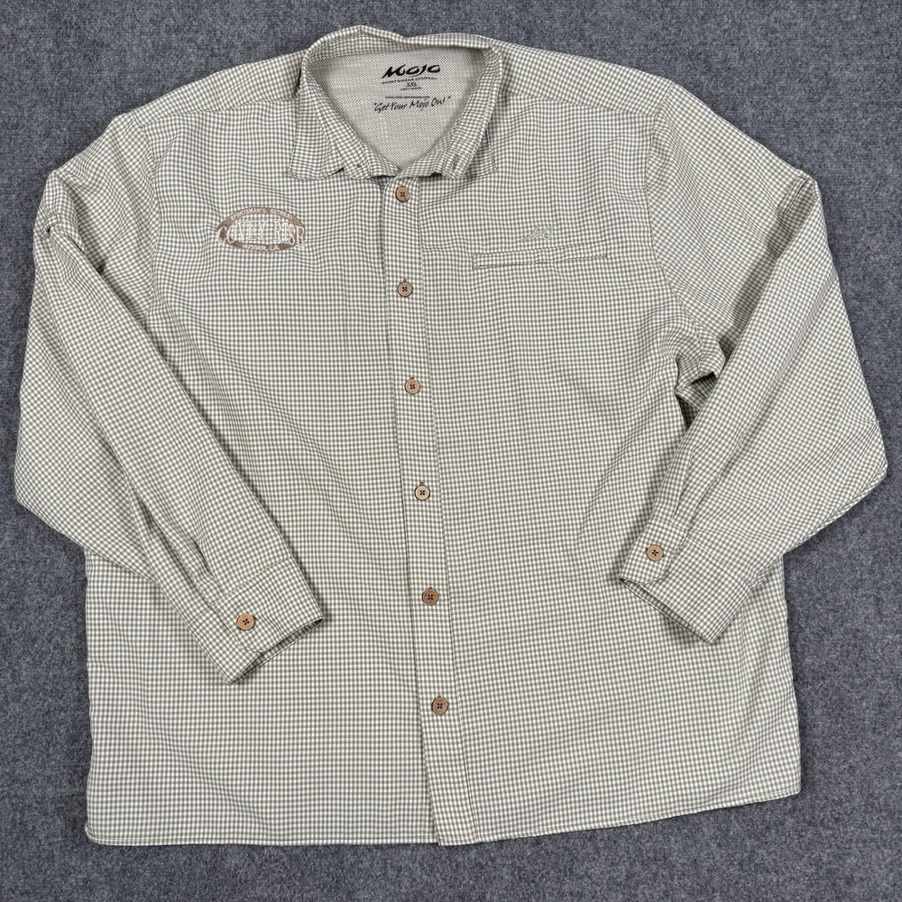 🎣 Mojo Sportswear Mens XXL Vented Fishing Shirt Check Plaid Covey Rise Husser